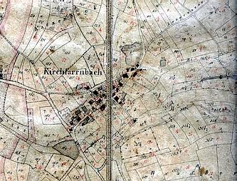 Kirchfarrnbach im Urkatasterplan ca. 1830